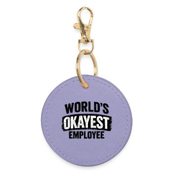 World's okayest employee Arbeitskollege Kollegen - Runder Schlüsselanhänger - Lavendel - Vorne