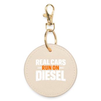 Echte Autos Laufen mit Diesel - Runder Schlüsselanhänger - Auster - Vorne