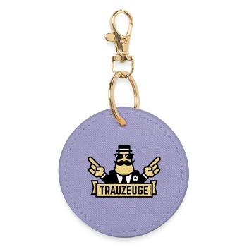 Trauzeuge Handzeichen (Polterabend / JGA / 3C) - Runder Schlüsselanhänger - Lavendel - Vorne