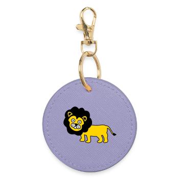 Le lion comme design pour enfants - Porte-clés rond - lavande - Devant