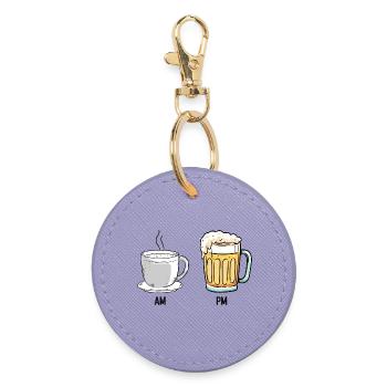 Coffee and Beer Duo Illustration - Round Keyring - lavender - Front