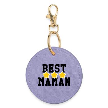 Meilleure Maman - Fête des Mères - Porte-clés rond - lavande - Devant
