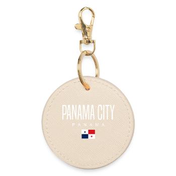 Panama City Panama Panamanian - Round Keyring - oyster - Front