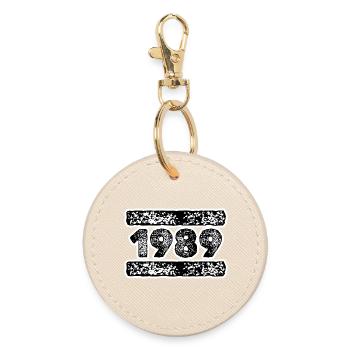 Year 1989 - Round Keyring - oyster - Front