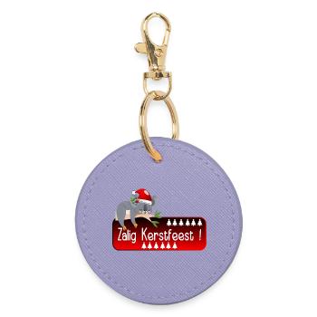 Merry Christmas Koala - Round Keyring - lavender - Front