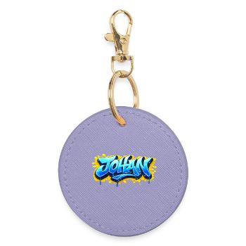 JOHAN GRAFFITI NAME FOR PERFECT GIFT PRINTABLE - Round Keyring - lavender - Front