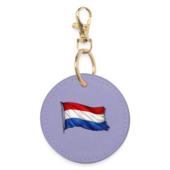 Niederlande Flagge - Runder Schlüsselanhänger - Lavendel - Vorne