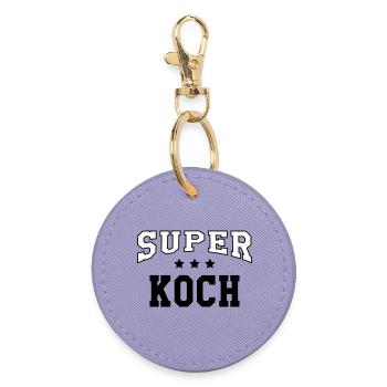 super cuisinier - Porte-clés rond - lavande - Devant