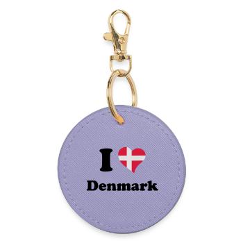 I love Denmark - J'aime le Danemark - Porte-clés rond - lavande - Devant
