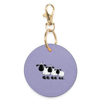 Sheep Shirt - cute and funny t-shirt design - Round Keyring - lavender - Front