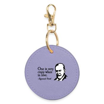 One is very crazy when in love Valentine's day fun - Round Keyring - lavender - Front
