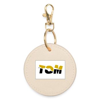 Tom - Round Keyring - oyster - Front