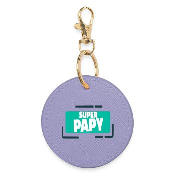 Super Papy Illustration Colorée - Porte-clés rond - lavande - Devant