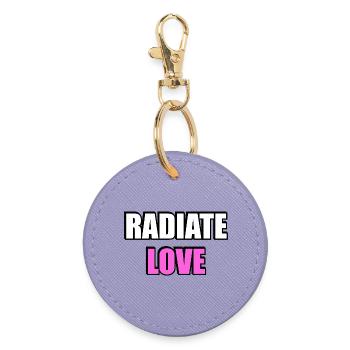 Strahlen Sie Liebe aus, mutige Typografie - Runder Schlüsselanhänger - Lavendel - Vorne