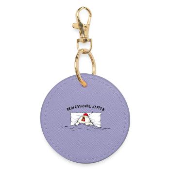 Professional Napper – Chicken Official Sleep Shirt - Round Keyring - lavender - Front