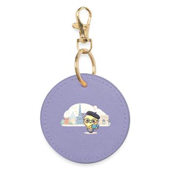 Parisian Lightbulb Scholar - Round Keyring - lavender - Front
