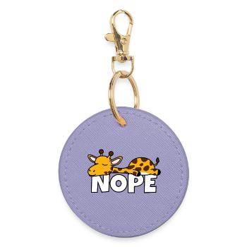 Lazy Giraffe Nope Not Today Lazy Africa - Round Keyring - lavender - Front