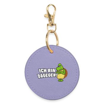 ich bin dagegen - Runder Schlüsselanhänger - Lavendel - Vorne