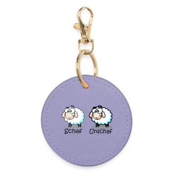 Schaf - Runder Schlüsselanhänger - Lavendel - Vorne