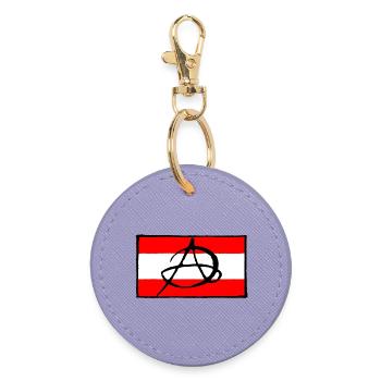 Anarchie Symbol auf rotem Hintergrund - Runder Schlüsselanhänger - Lavendel - Vorne