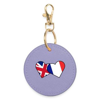 Britisches Erbe Französische Flagge Britische Flagge - Runder Schlüsselanhänger - Lavendel - Vorne