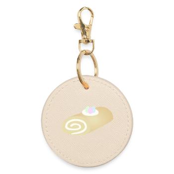 Easter Pastel Swirl Roll - Round Keyring - oyster - Front