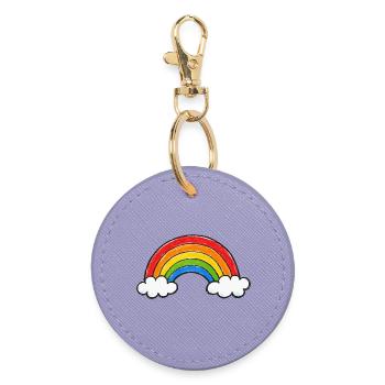 Hand Drawn Rainbow - Round Keyring - lavender - Front
