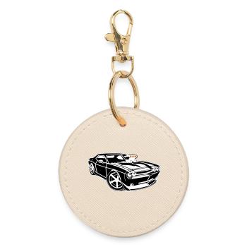 Pure muscle car power! - Round Keyring - oyster - Front
