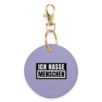 Menschen Hassen Modus Ehrlich und Sarkastisch - Runder Schlüsselanhänger - Lavendel - Vorne