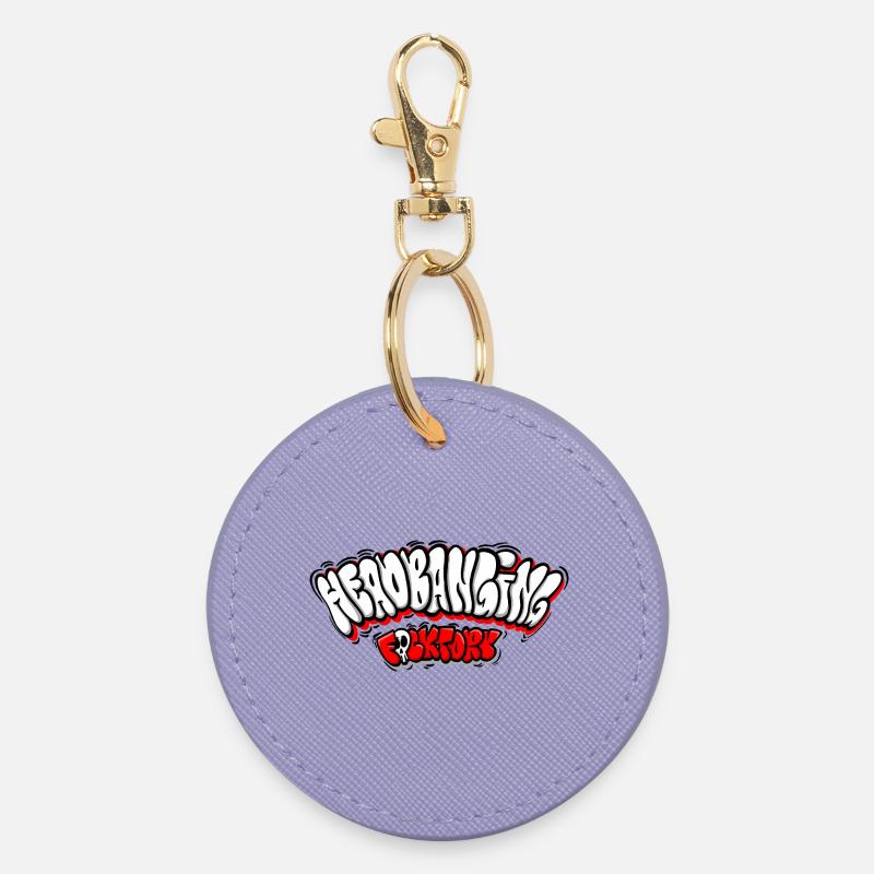 Headbanging Network Graffiti - Round Keyring - lavender