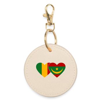 Mali_Mauretanien_Flagge_Herz - Porte-clés rond - huître - Devant