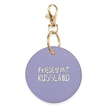 PEACE WITH RUSSIA - Round Keyring - lavender - Front