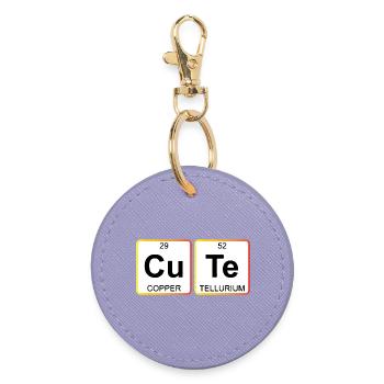 Cute Chemistry Periodic Table - Round Keyring - lavender - Front