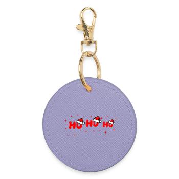 Ho Ho Ho Santa Lettering - Round Keyring - lavender - Front