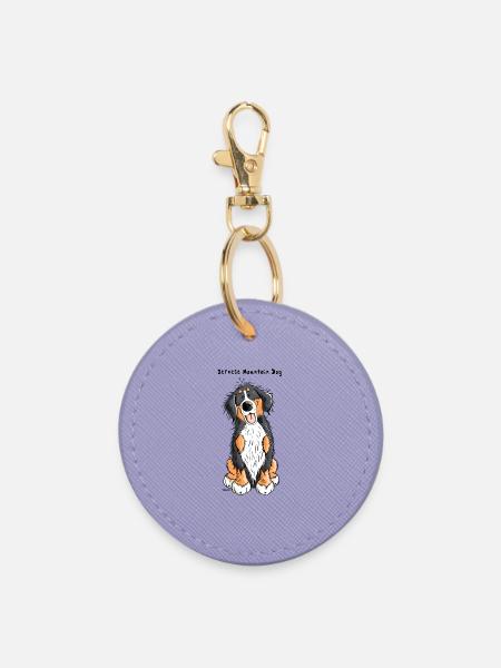 Berner Sennenhund mach Sitz - Runder Schlüsselanhänger - Lavendel
