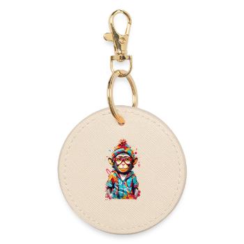 Singe cool - Porte-clés rond - huître - Devant