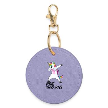 Logo Rave Unicorns Black Text - Runder Schlüsselanhänger - Lavendel - Vorne