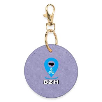 Triskel Breizh Blau - Runder Schlüsselanhänger - Lavendel - Vorne