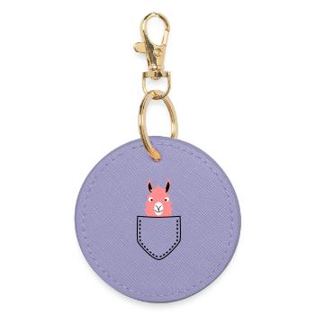 Lama dans le sac - Porte-clés rond - lavande - Devant