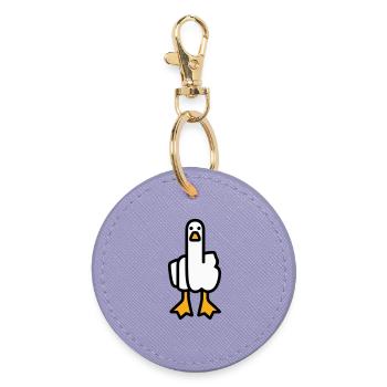Statement Gans - Runder Schlüsselanhänger - Lavendel - Vorne