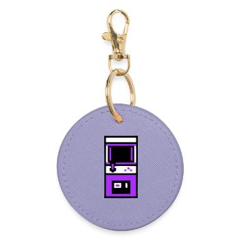 Nostalgic Arcade Automat Gamer - Round Keyring - lavender - Front