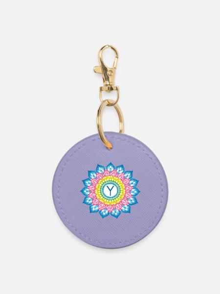 Mandala Y Arc in der Sonne - Runder Schlüsselanhänger - Lavendel
