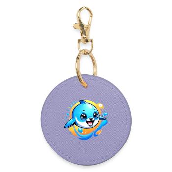Bottlenose dolphin seal Dolphin Sea - Round Keyring - lavender - Front