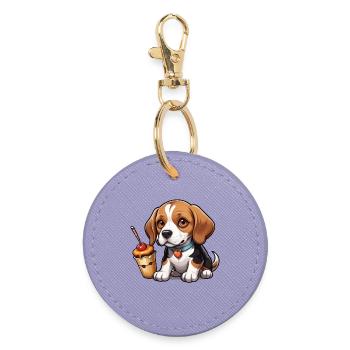 Beagle Cake Joy - Runder Schlüsselanhänger - Lavendel - Vorne
