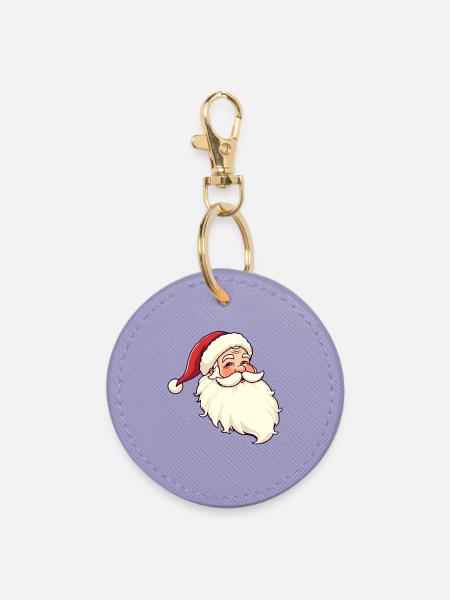 Weihnachtsmann - Runder Schlüsselanhänger - Lavendel