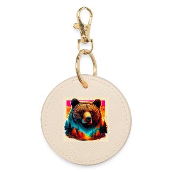 bear - Round Keyring - oyster - Front