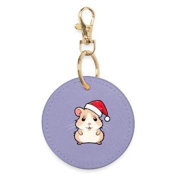 Hare? No Hamster Christmas - Round Keyring - lavender - Front