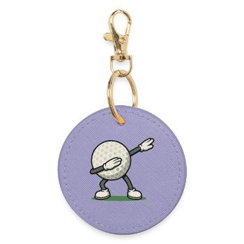 Lustiges Golf Dabbing Golfball Golfer Design - Runder Schlüsselanhänger - Lavendel - Vorne