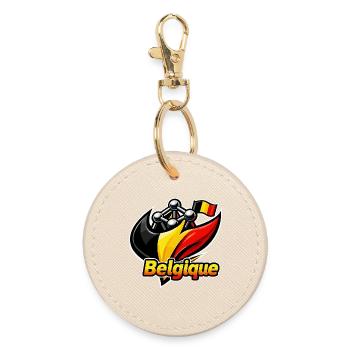Drapeau et Electron de la Belgique - Porte-clés rond - huître - Devant