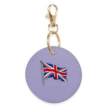 Great Britain England Flag - Round Keyring - lavender - Front